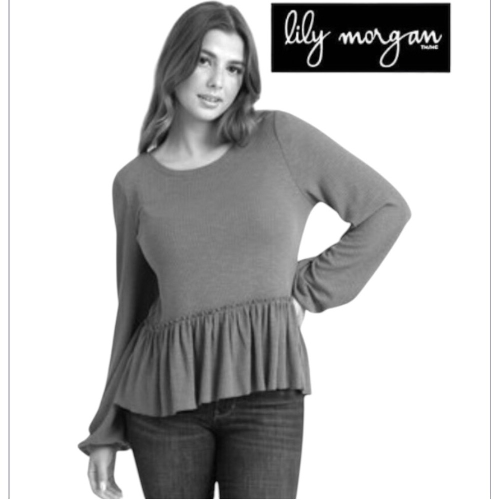 2X NEW Long Sleeve Soft Peplum Top